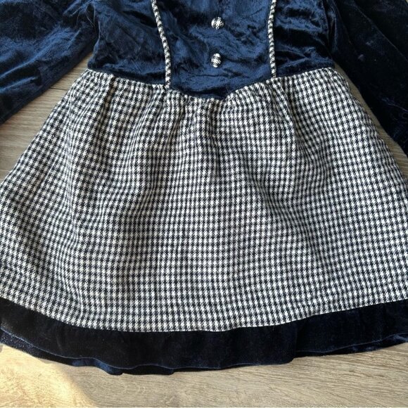 Vintage Boleiloy From Japan Velvet Plaid Ruffles Dress - Picture 6 of 15